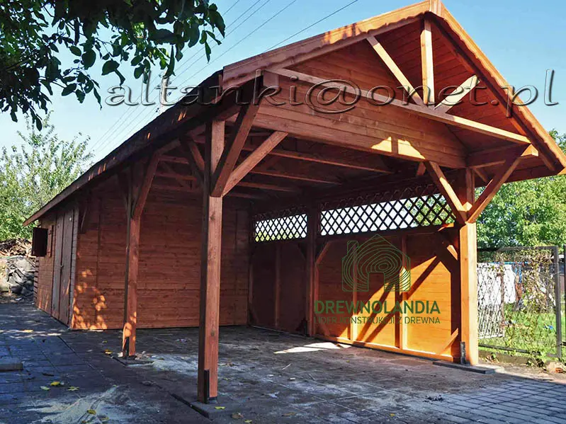 Wiata samochodowa Oliwia 11x3 – Kompaktowa ochrona z miejscem na przechowywanie