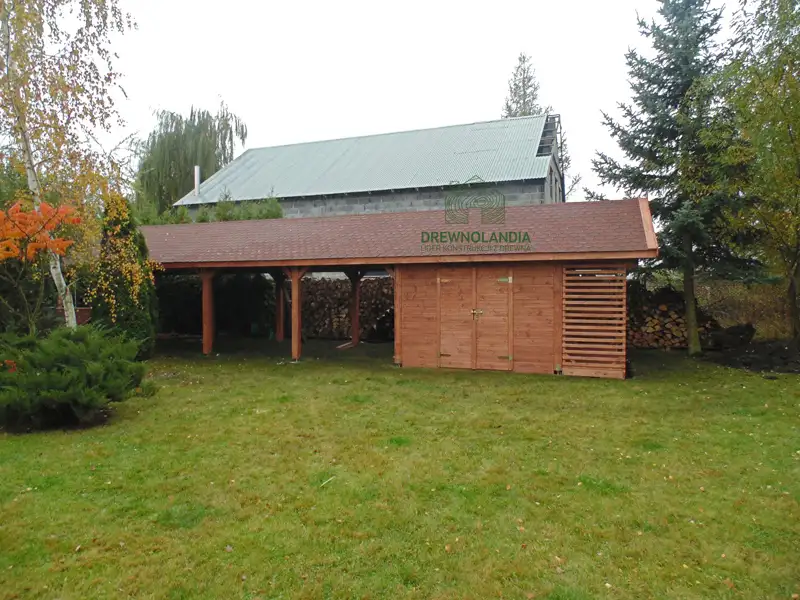 Wiata samochodowa Oliwia 11x3 – Kompaktowa ochrona z miejscem na przechowywanie