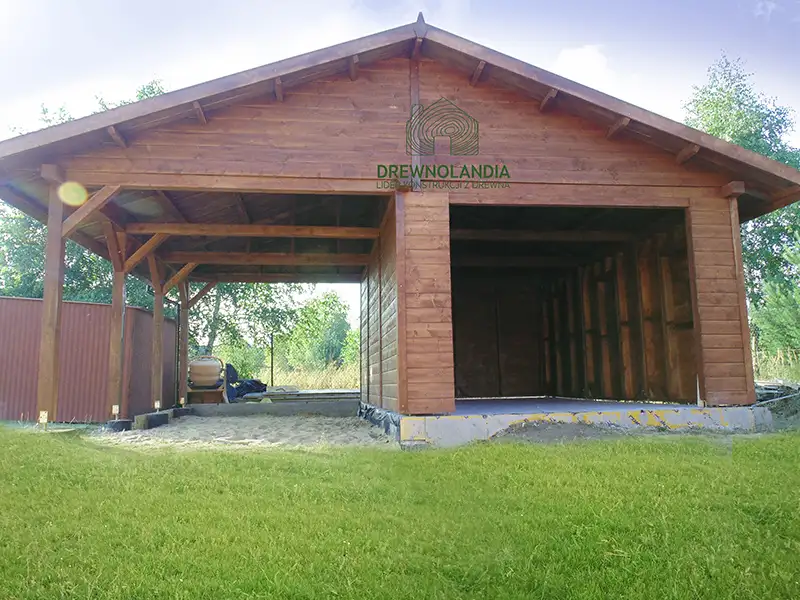 Wiata samochodowa Magda 6x5m – Garaż dla dwóch aut z pomieszczeniem gospodarczym