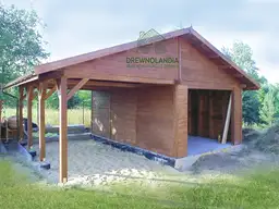 Wiata garaz z drewna