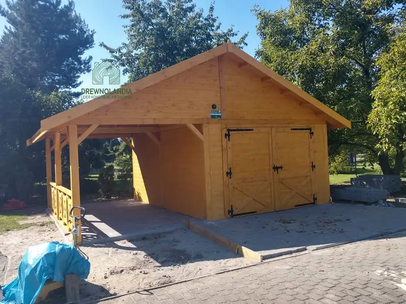 Wiata samochodowa Magda 6x5m – Garaż dla dwóch aut z pomieszczeniem gospodarczym