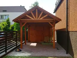 Wiata samochodowa z drewna