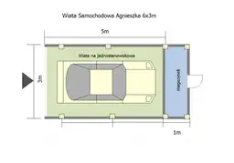 Wiata samochodowa 6x3m