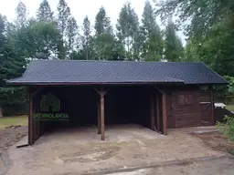 Wiata drewniana na dwa auta