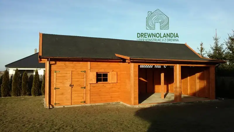 Wiata samochodowa Oliwia Bis - 9x3,5m + zadaszenie przednie - 6x1,5m – Wielofunkcyjna przestrzeń dla dwóch aut 