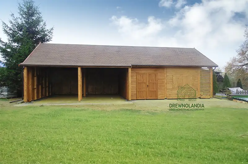 Wiata samochodowa Oliwia Bis - 9x3,5m + zadaszenie przednie - 6x1,5m – Wielofunkcyjna przestrzeń dla dwóch aut 