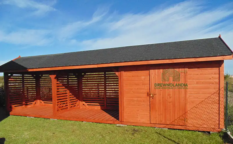 Wiata Wiktoria - 6x2m, drewutnia 