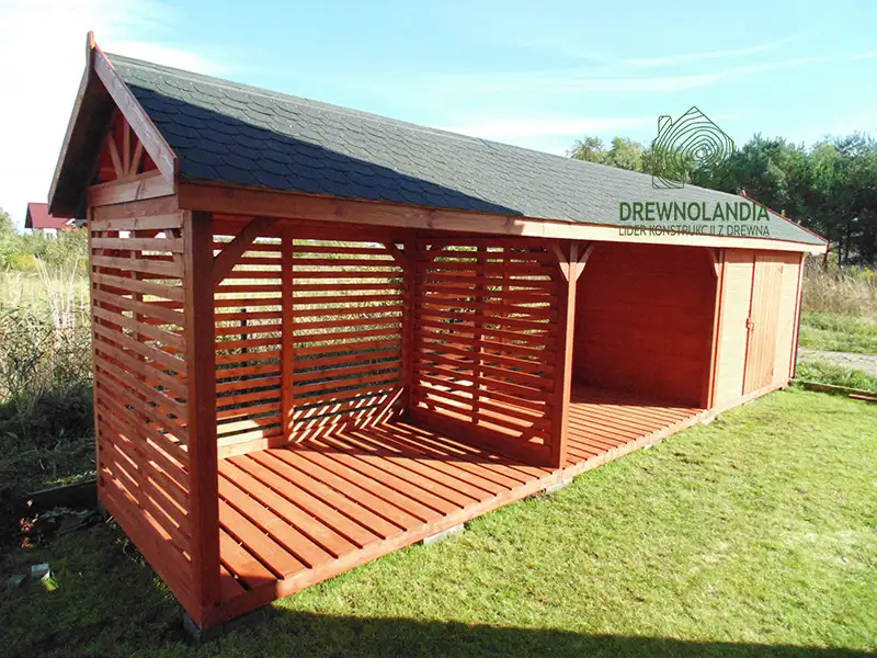 Wiata Wiktoria - 6x2m, drewutnia 