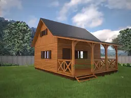 Ogrodowy domek z pietrem