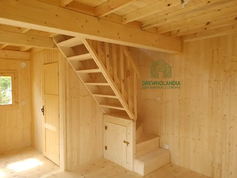 Domki z drewna schody drewniane