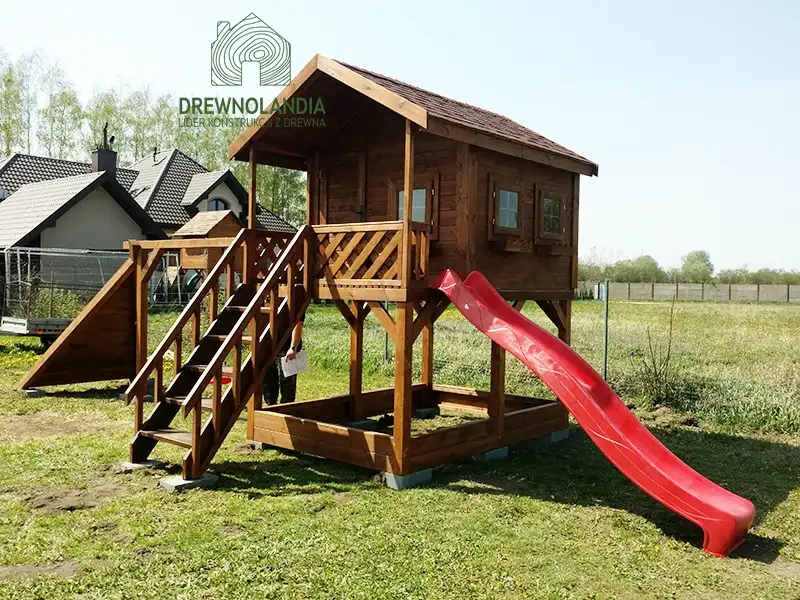 Domek ogrodowy Dla Dzieci Lolek - 2,8x2m z huśtawką 