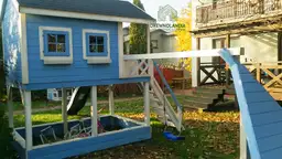 Domek do zabawy dla dzieci z naturalnych materialow