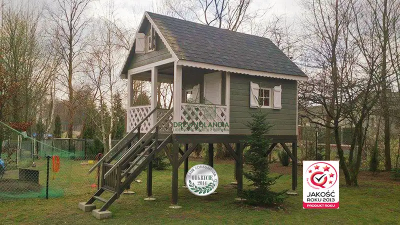 Duży Drewniany Domek Dla Dzieci Kitty IV - 4x2,5m z antresolą