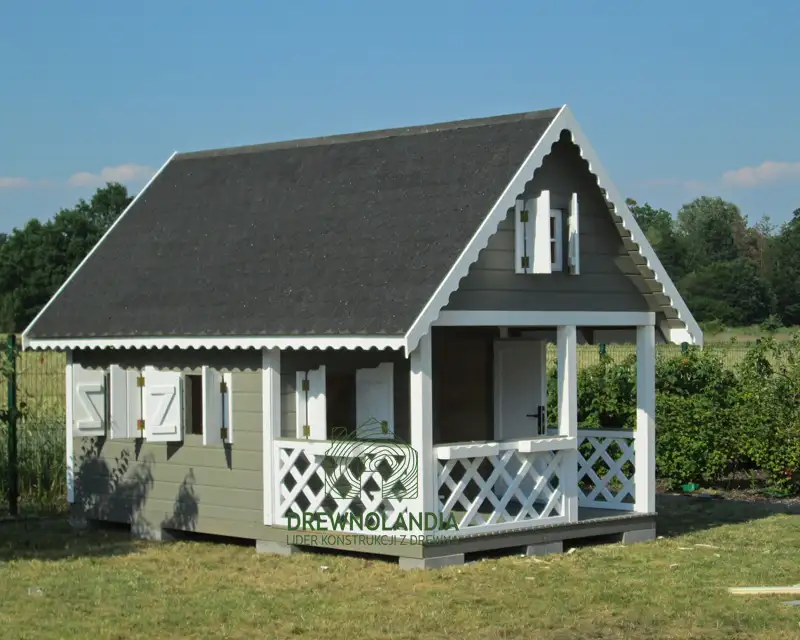 Duży Drewniany Domek Dla Dzieci Kitty IV - 4x2,5m z antresolą