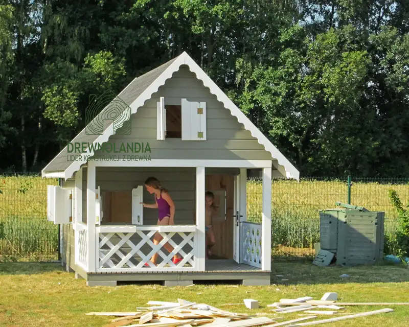 Duży Drewniany Domek Dla Dzieci Kitty IV - 4x2,5m z antresolą