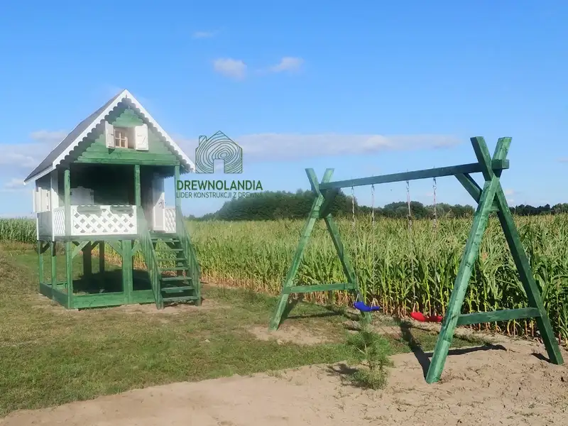 Duży Drewniany Domek Dla Dzieci Kitty IV - 4x2,5m z antresolą