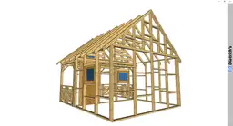 Domek z tarasem drewno