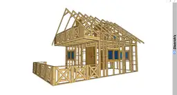 szkielet domu z ogródkiem