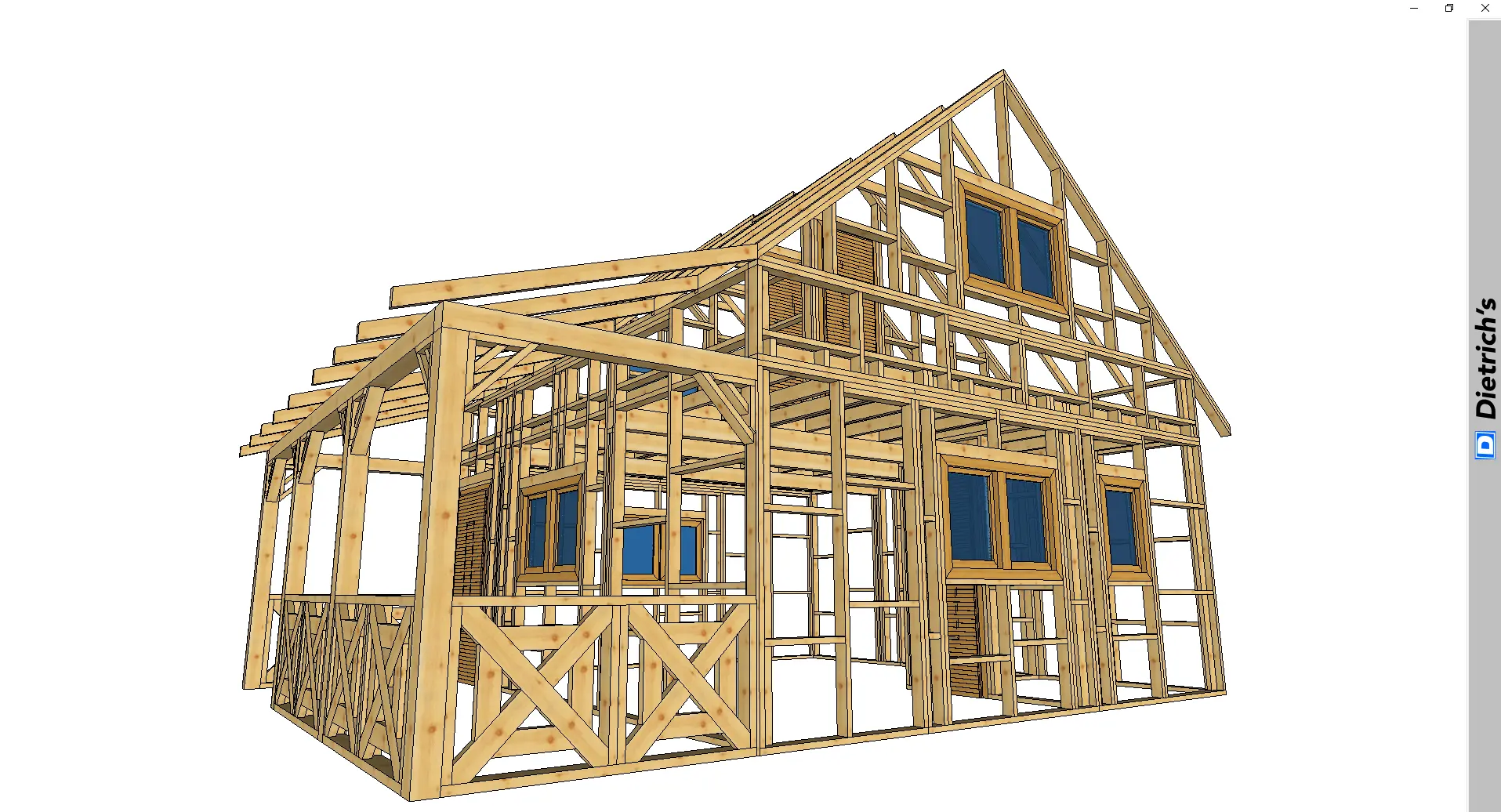 szkielet domu z tarasem na boku
