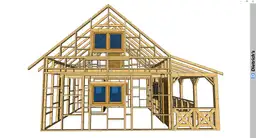 szkielet piętrowego domku letniskowego