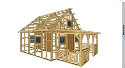 szkielet domku z weranda