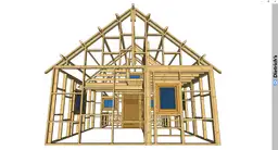 szkielet domku z jednym oknem