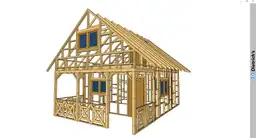 Szkielet domku z poddaszem