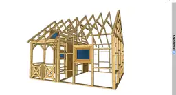 szkielet letniskowego domku z poddaszem