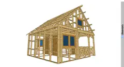Szkieletowy domek z drewna