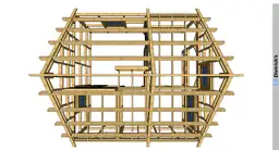 szkic góry domku letniskowego z poddaszem