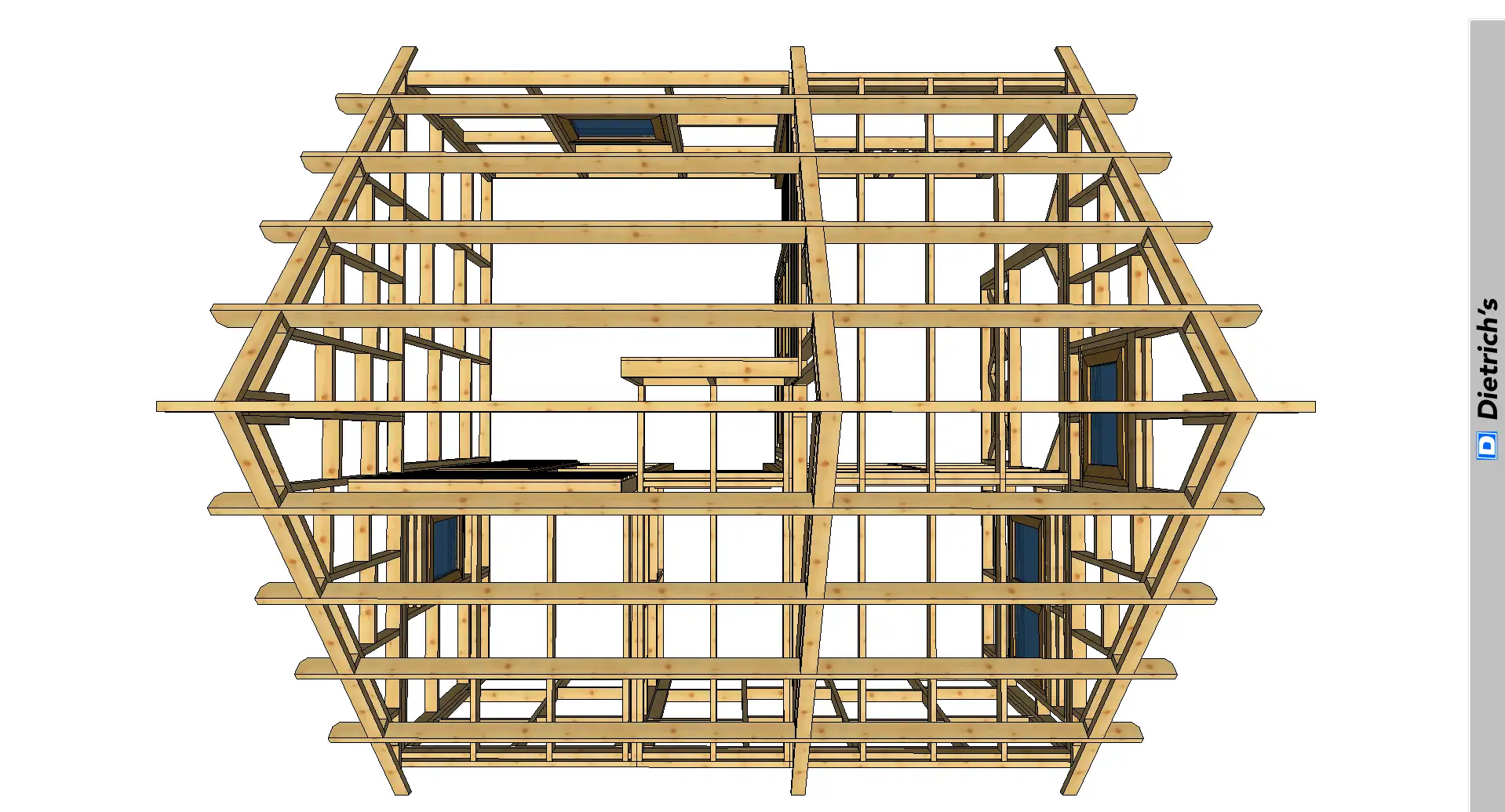 szkic góry domku letniskowego z poddaszem
