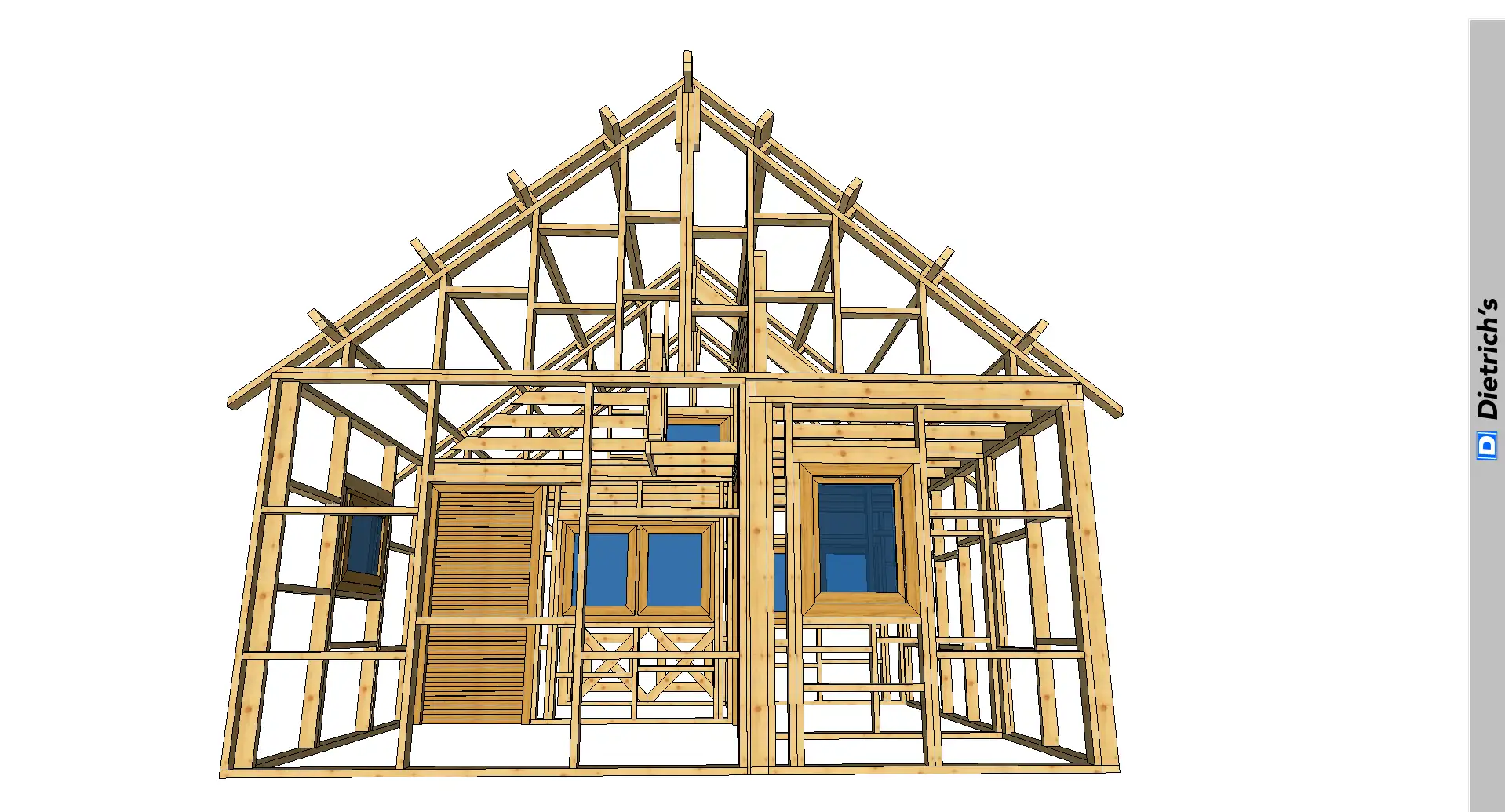Szkielet domku letniskowego z sypialnia i lazienka