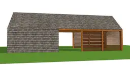 Drewniany garaz na dwa auta