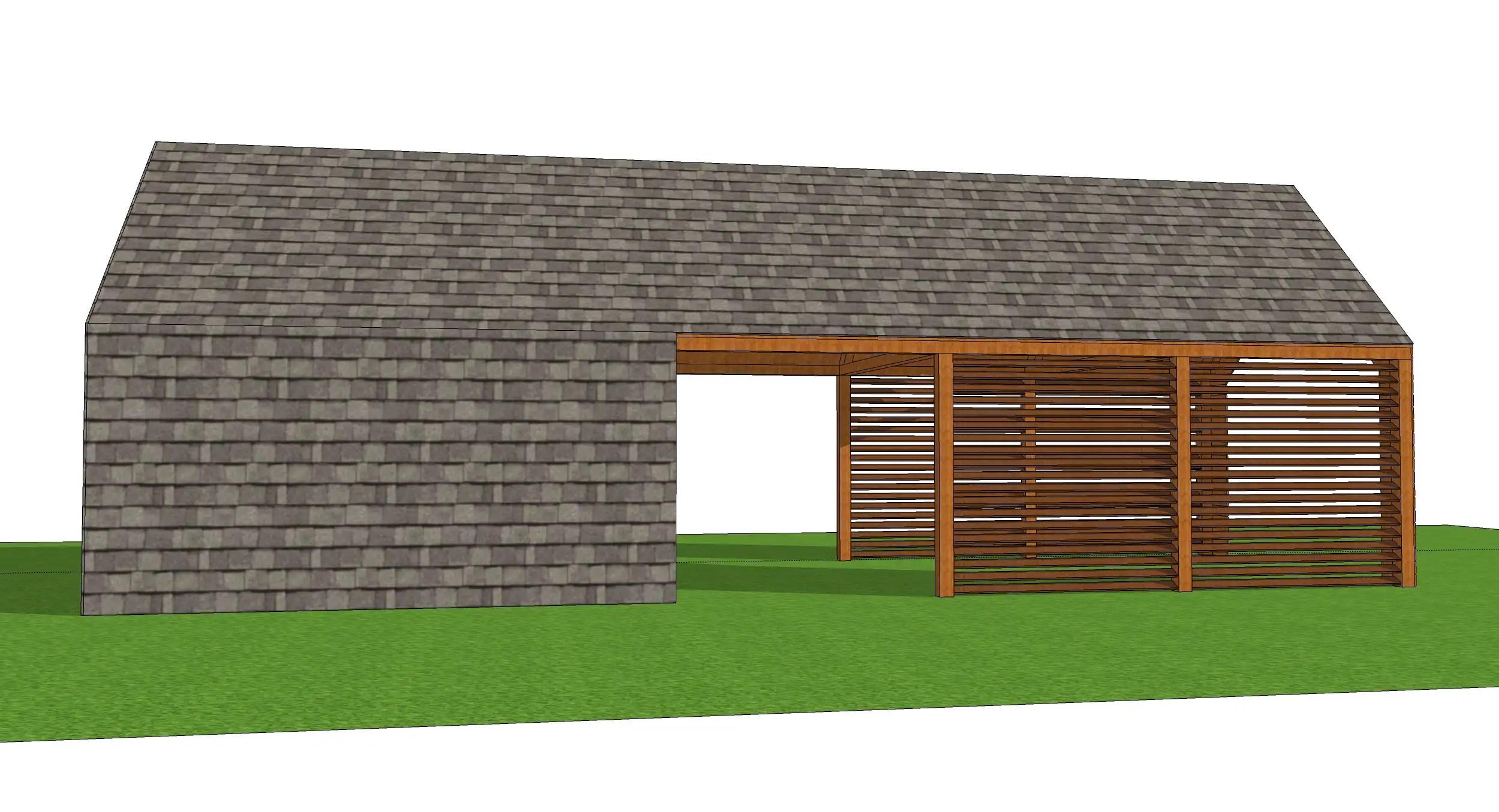 Drewniany garaz na dwa auta