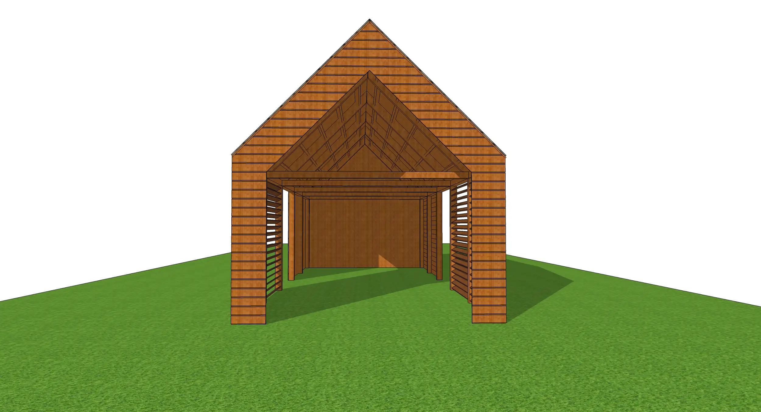 Drewniany garaz szkieletowy