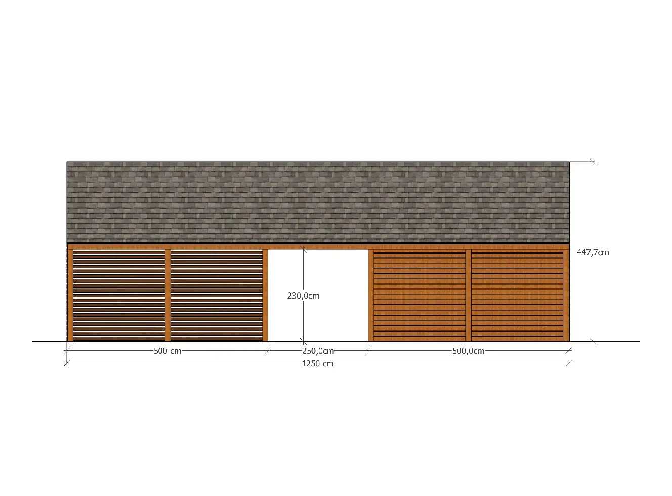 Wiata samochodowa Grażyna 12,5x4m – Solidna ochrona z pomieszczeniem gospodarczym