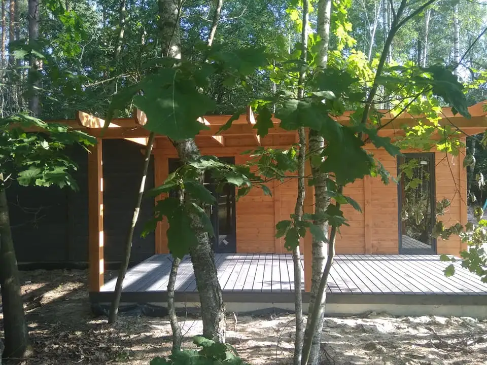 Domek parterowy Marek z oknami PCV - 3,5m x 10m z werandą 3m x 5m