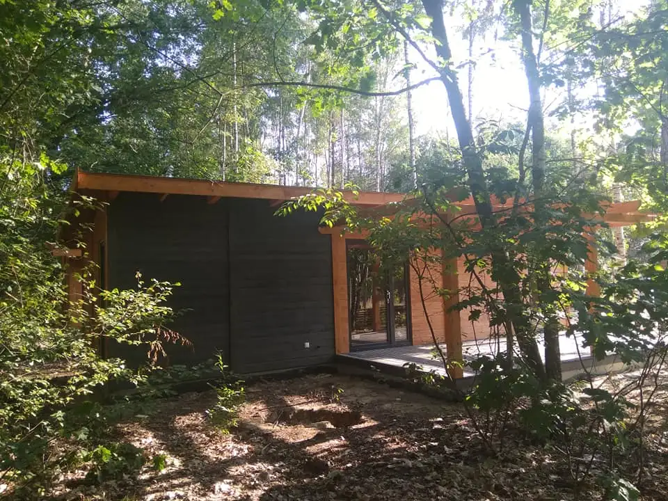 Domek parterowy Marek z oknami PCV - 3,5m x 10m z werandą 3m x 5m