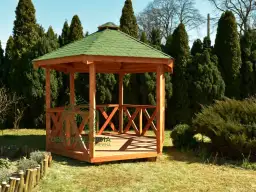 Drewniane altana okragla