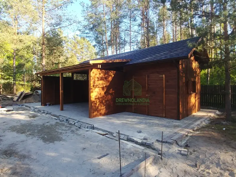 Wiata samochodowa Oliwia Bis - 9x3,5m + zadaszenie przednie - 6x1,5m – Wielofunkcyjna przestrzeń dla dwóch aut 