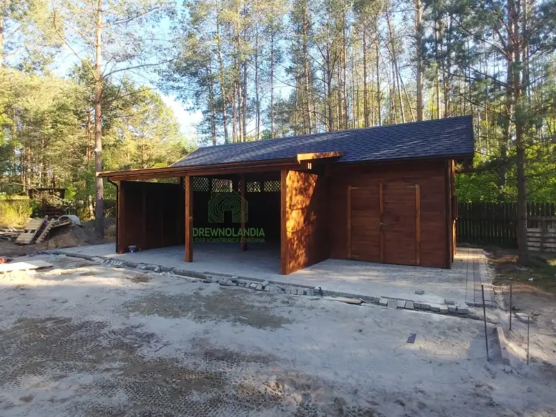 Wiata samochodowa Oliwia Bis - 9x3,5m + zadaszenie przednie - 6x1,5m – Wielofunkcyjna przestrzeń dla dwóch aut 