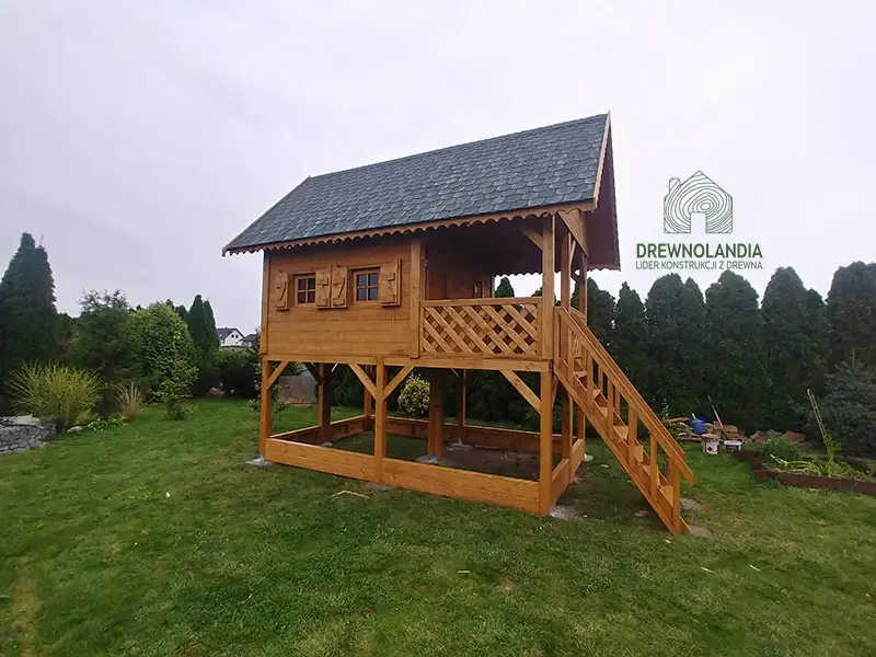 Duży Drewniany Domek Dla Dzieci Kitty IV - 4x2,5m z antresolą