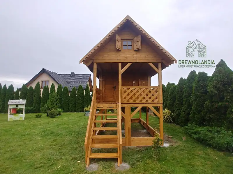 Duży Drewniany Domek Dla Dzieci Kitty IV - 4x2,5m z antresolą