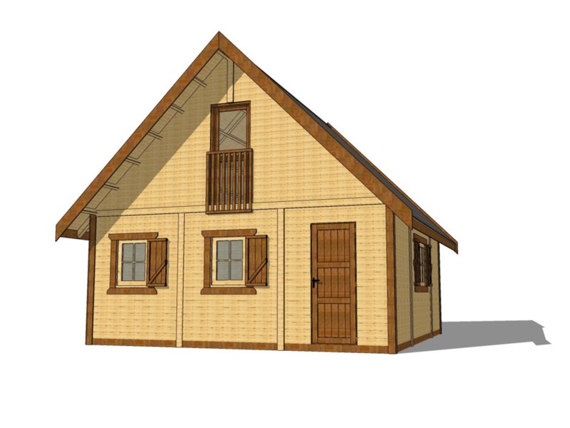 Duży domek drewniany