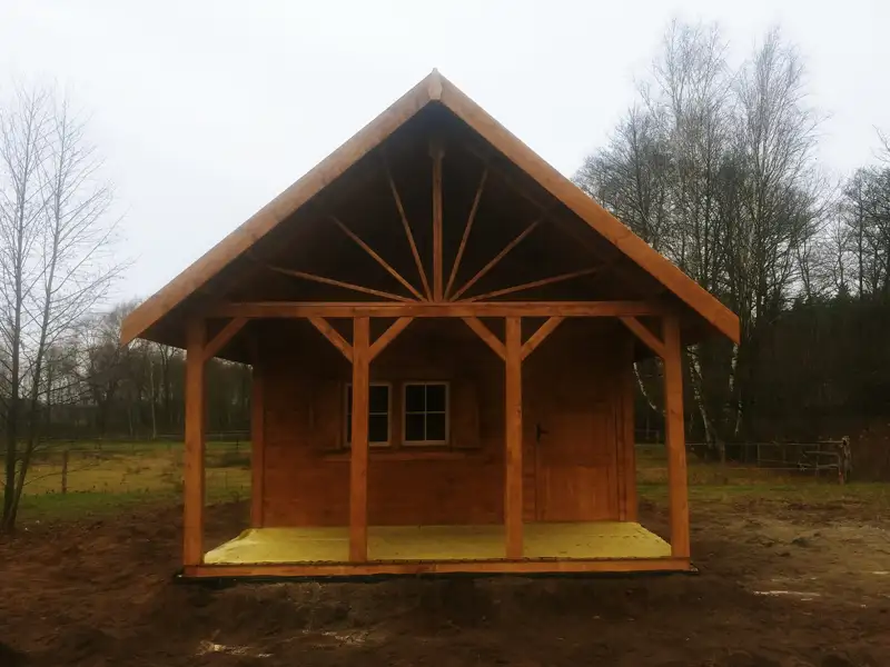 Drewniany domek Ogrodowy Olek 7,7x4,5m 