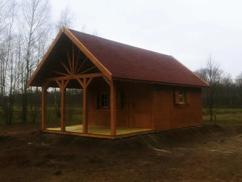 Drewniany domek Ogrodowy Olek 7,7x4,5m 