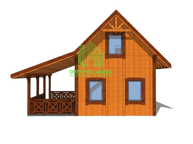 dom z tarasem drewniany
