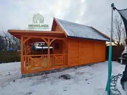 Drewniany domek ogrodowy Marcel II, 5x5m, idealny na działkę, Drewnolandia