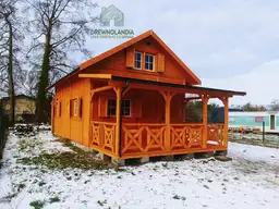 Domek Janusz z tarasem letniskowy Drewnolandia - domek na działkę