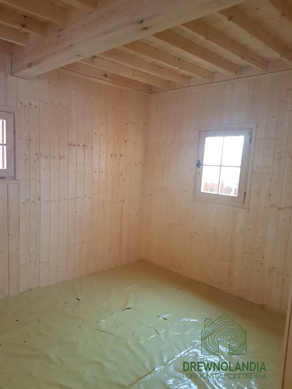 Domek z drewna Maciek II 5x5 + tars 5x3m  